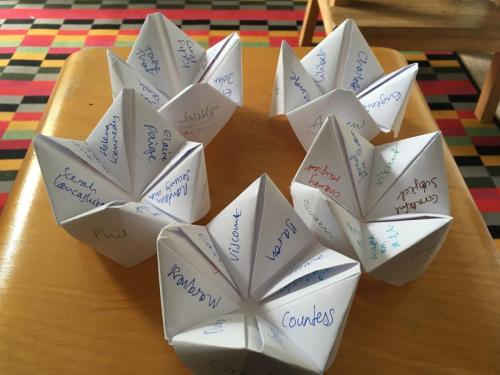Hand drawn paper fortune tellers