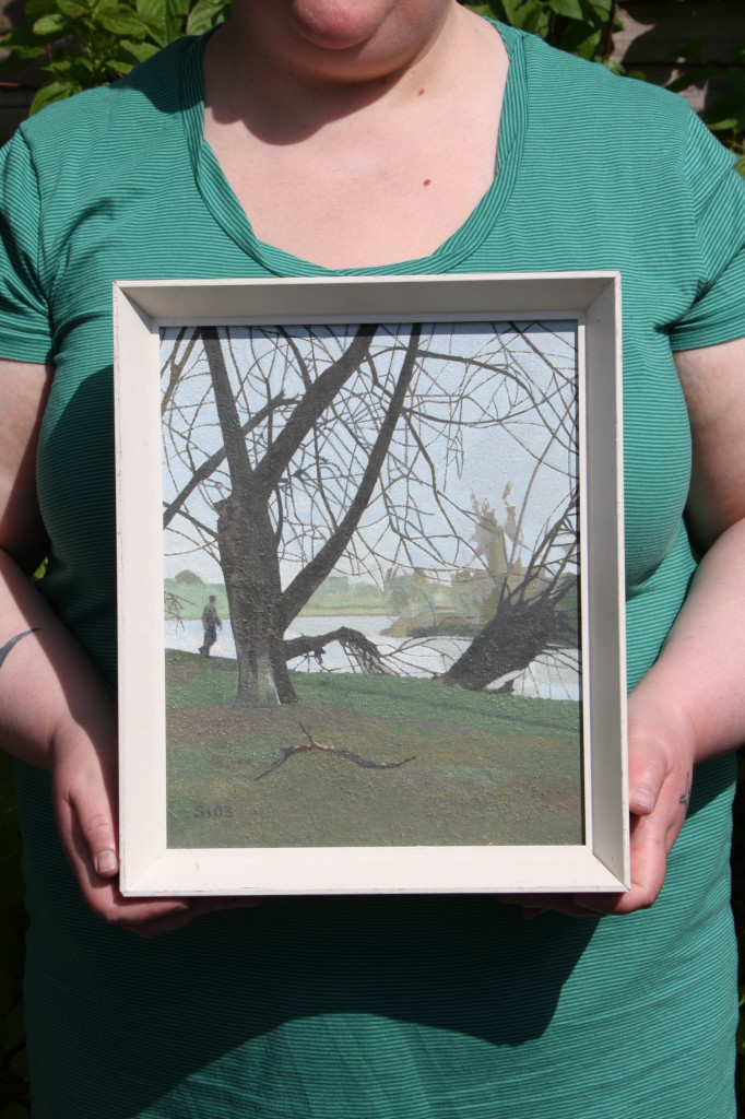 Trees and lake, a painting by Stewart Irwin