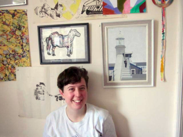 Lighthouse keeper, a painting by Stewart Irwin, at home with Ele
