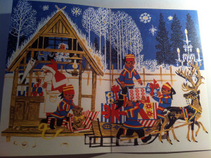 A colourful design for the Royal Mail xmas card 1968 by Stewart Irwin